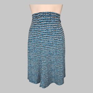 Liz Claiborne Skirt Blue Black Stretch Size LT Pull-On Elastic Waist